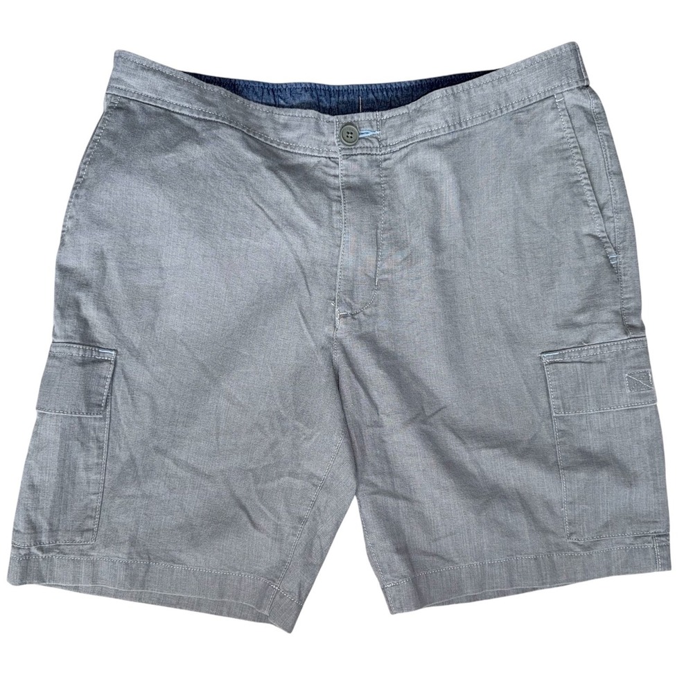 Tommy Bahama Mens Large Linen In Paradise Cargo Shorts 9" Inseam Shadow Gray NWT